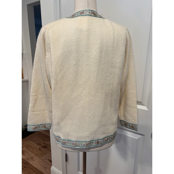 VTG Deans Lord & Taylor Hand Frame Knit Lambswool Angora Lined Sweater Sz L  42 - Picture 4 of 10